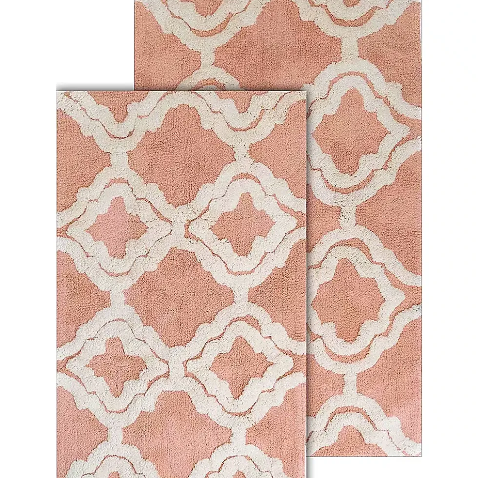 Chesapeake Double Quatrefoil Cotton Anti Skid 2 Piece Bath Rug Set