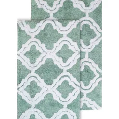 Chesapeake Double Quatrefoil Cotton Anti Skid 2 Piece Bath Rug Set