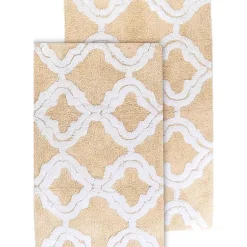 Chesapeake Double Quatrefoil Cotton Anti Skid 2 Piece Bath Rug Set