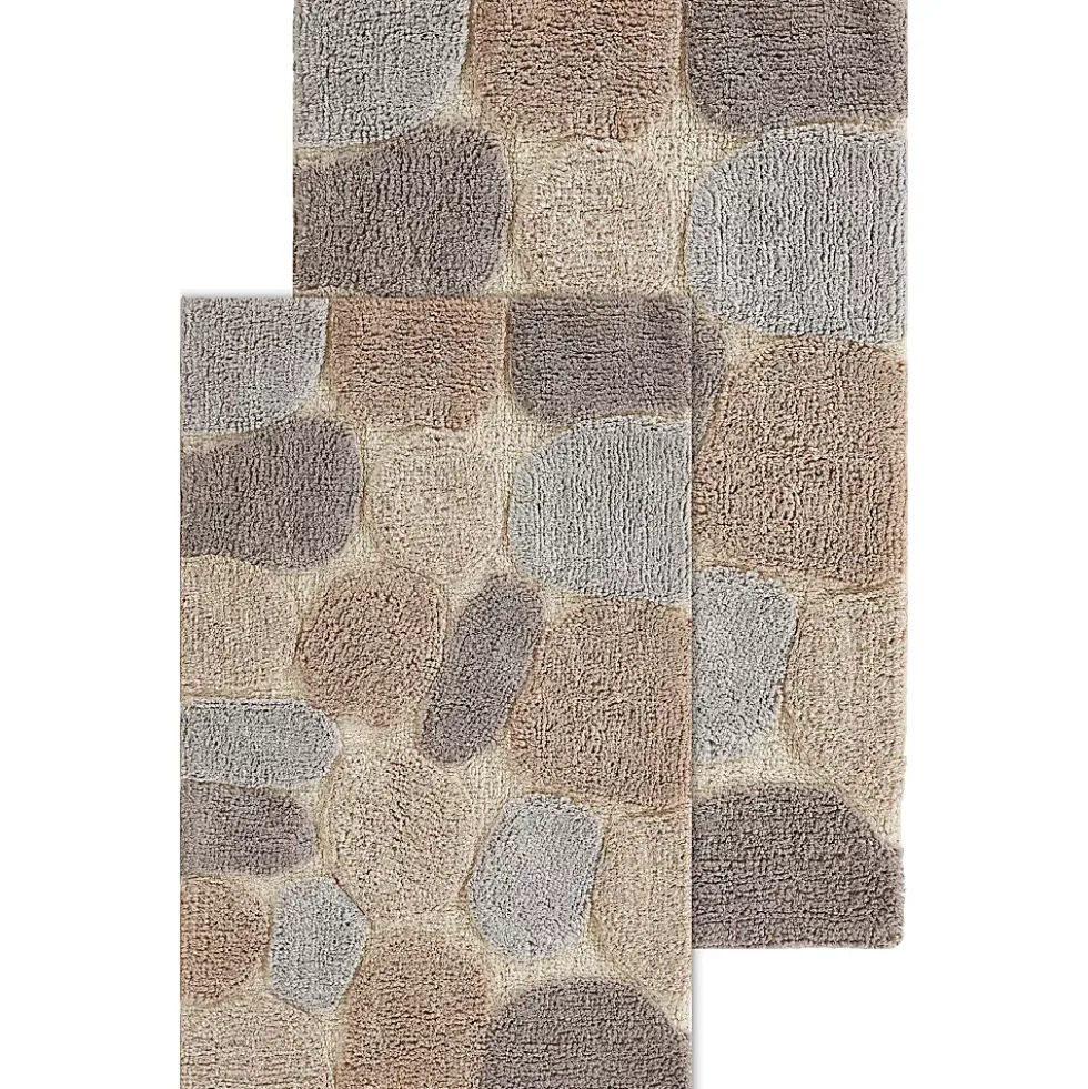 Chesapeake Pebbles Cotton Non-Skid 20''x32'' Bath Rug - Set of 2
