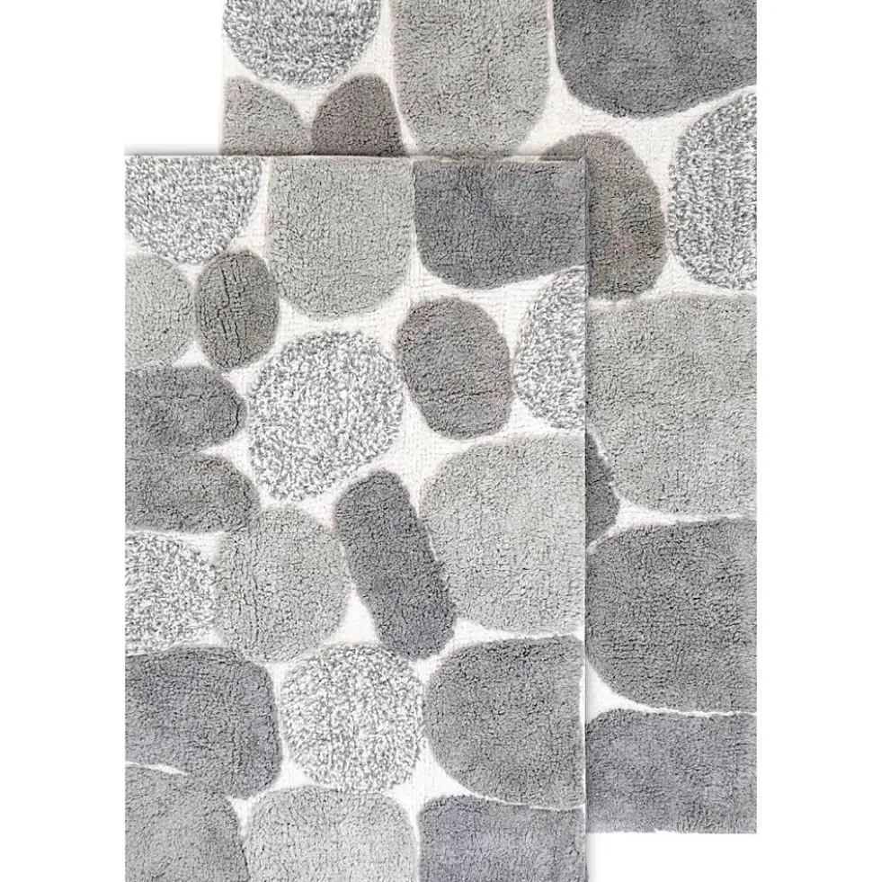 Chesapeake Pebbles Cotton Non-Skid 20''x32'' Bath Rug - Set of 2