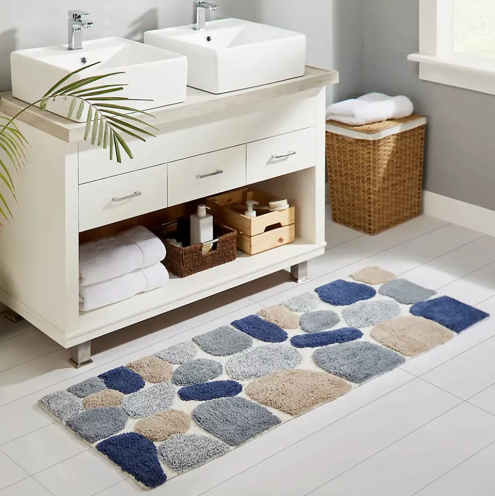 Chesapeake Pebbles Cotton Non-Skid 24''x60'' Bath Runner