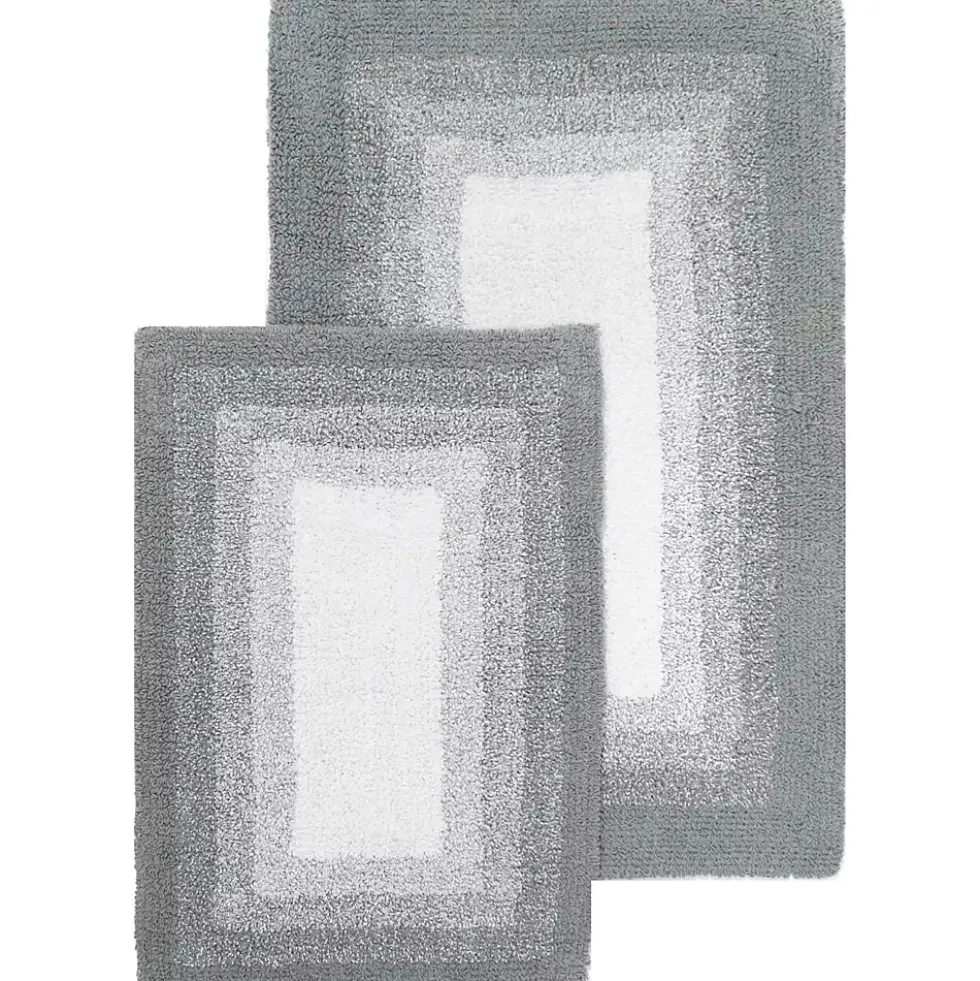 Chesapeake Whitney Ombre 2 Piece Reversible Cotton Bath Rug Set