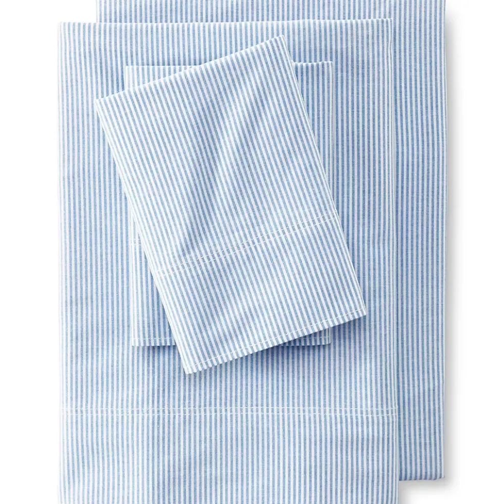 Cotton Oxford Stripe Bed Sheet Set