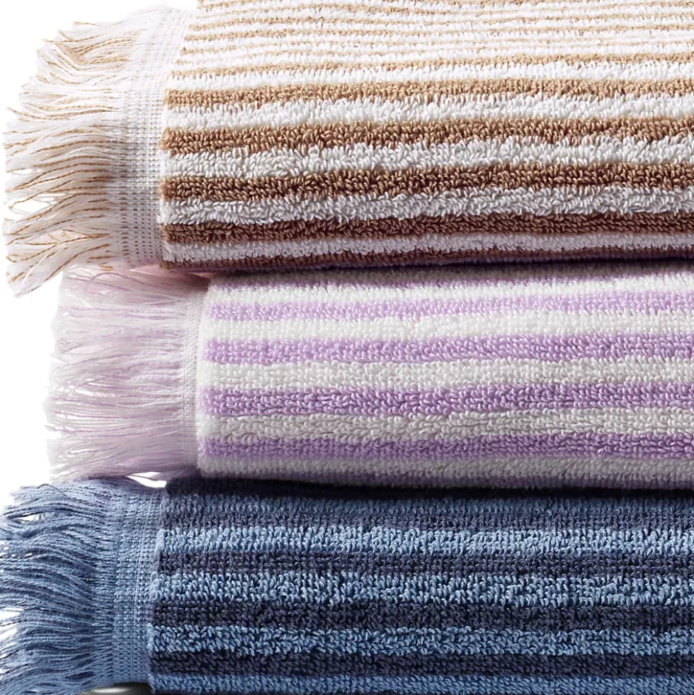 Cotton Yarn-dyed Stripe 6-Piece Bath Towel Set