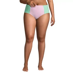 Draper James x Lands' End Women's Plus Size Chlorine Resistant Retro High Waisted Bikini Bottoms