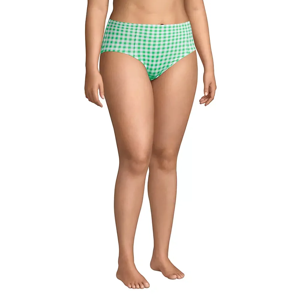 Draper James x Lands' End Women's Plus Size Chlorine Resistant Retro High Waisted Bikini Bottoms