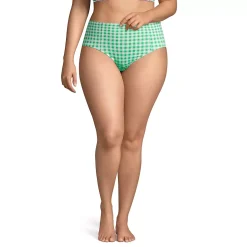 Draper James x Lands' End Women's Plus Size Chlorine Resistant Retro High Waisted Bikini Bottoms