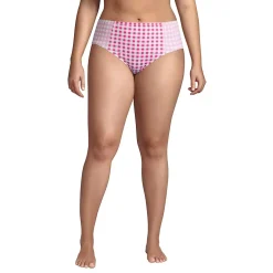 Draper James x Lands' End Women's Plus Size Chlorine Resistant Retro High Waisted Bikini Bottoms
