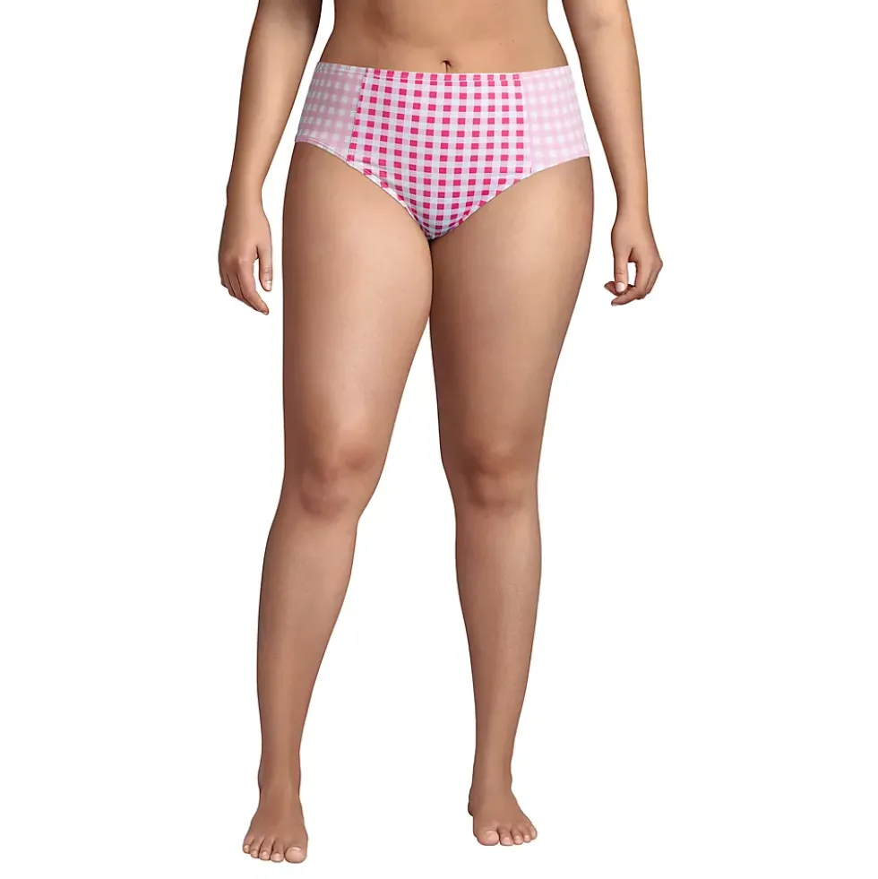 Draper James x Lands' End Women's Plus Size Chlorine Resistant Retro High Waisted Bikini Bottoms