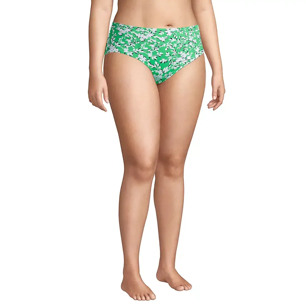 Draper James x Lands' End Women's Plus Size Chlorine Resistant Retro High Waisted Bikini Bottoms