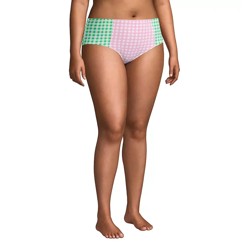 Draper James x Lands' End Women's Plus Size Chlorine Resistant Retro High Waisted Bikini Bottoms