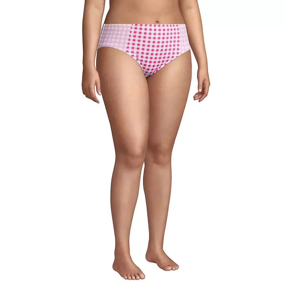 Draper James x Lands' End Women's Plus Size Chlorine Resistant Retro High Waisted Bikini Bottoms