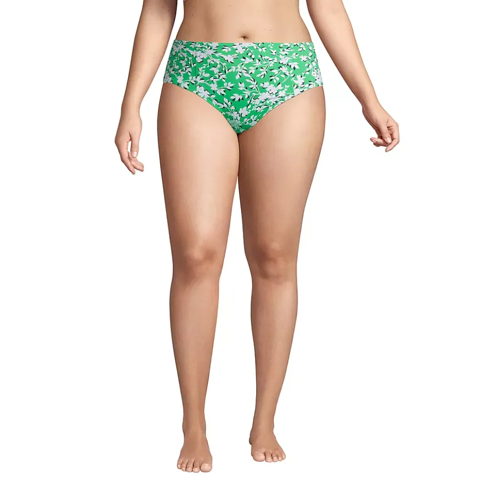 Draper James x Lands' End Women's Plus Size Chlorine Resistant Retro High Waisted Bikini Bottoms