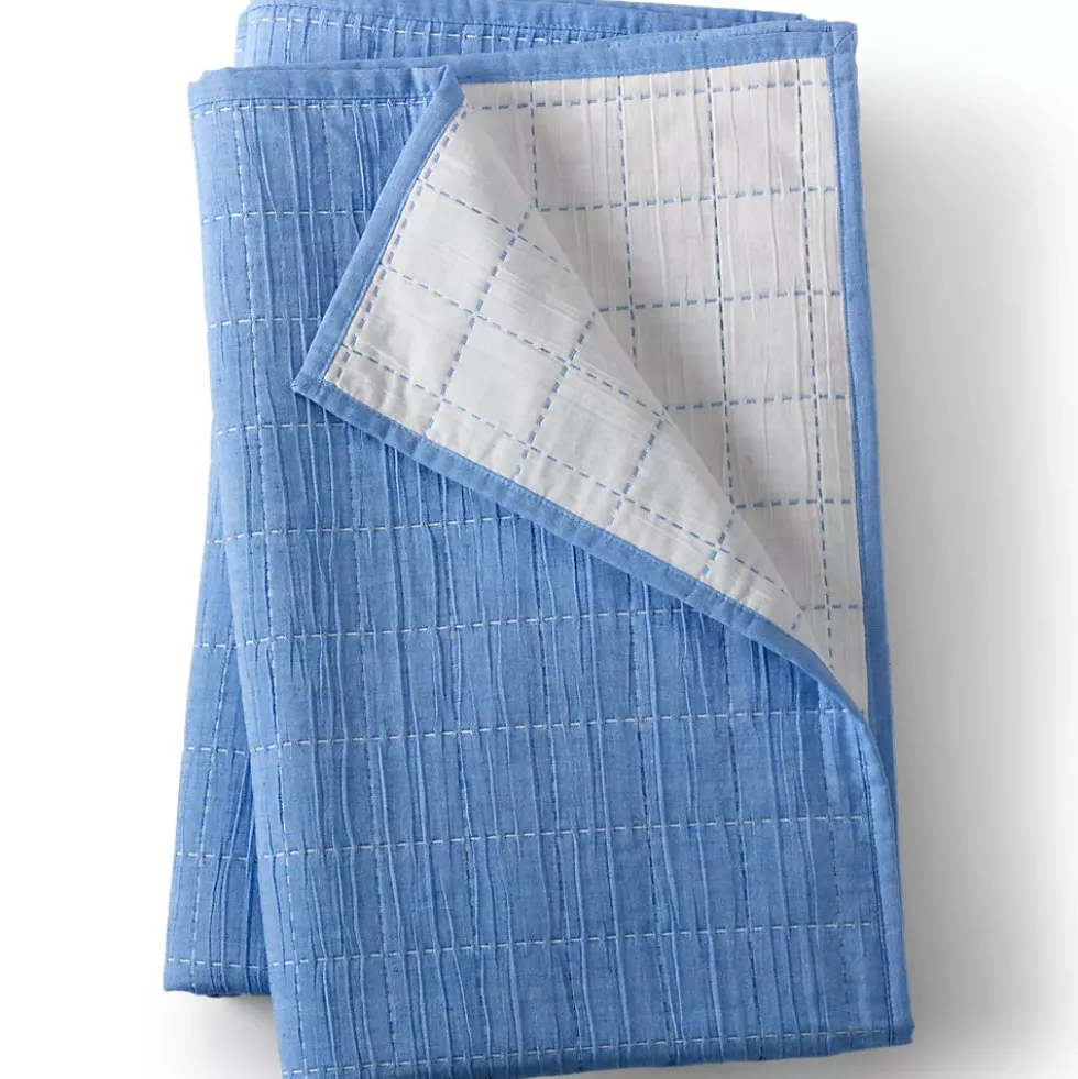 Essential Cotton Windowpane Reversible Bed Blanket