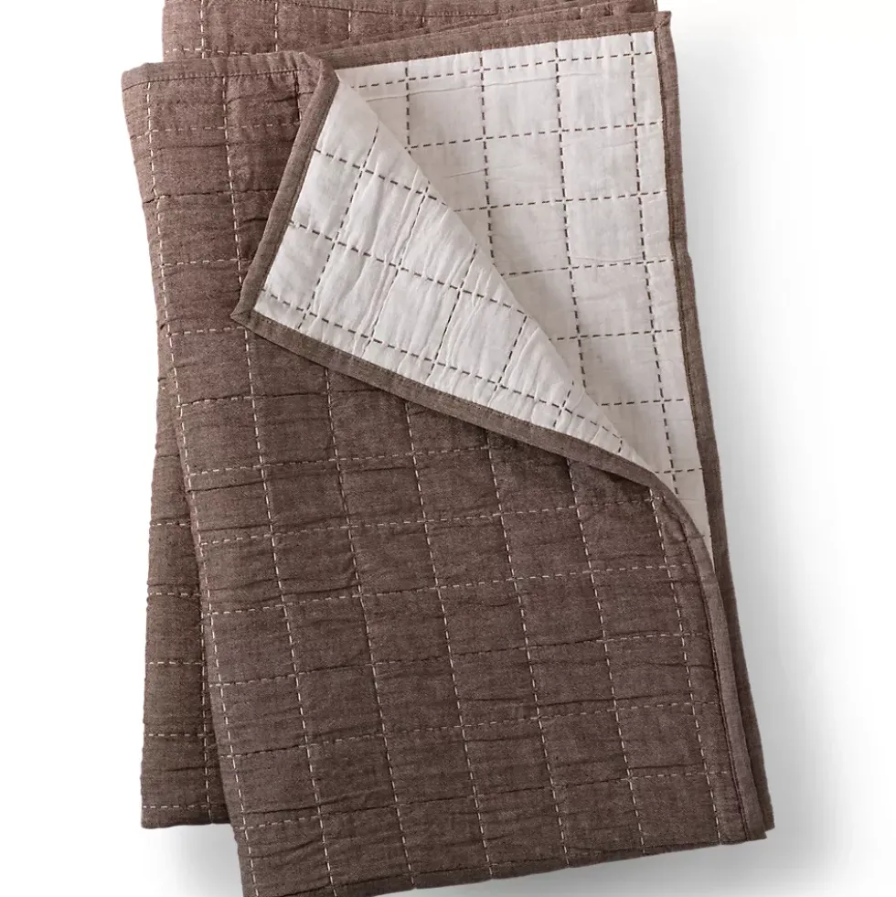 Essential Cotton Windowpane Reversible Bed Blanket