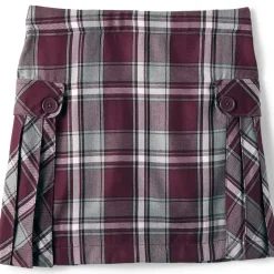 Girls Above the Knee Plaid Side Pleat Skort