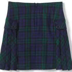 Girls Above the Knee Plaid Side Pleat Skort