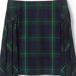 Girls Above the Knee Plaid Side Pleat Skort