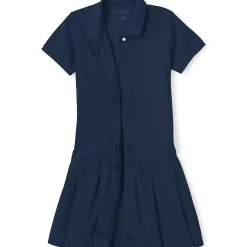 Girls Adaptive Short Sleeve Mesh Polo Dress at the Knee