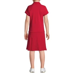 Girls Adaptive Short Sleeve Mesh Polo Dress at the Knee
