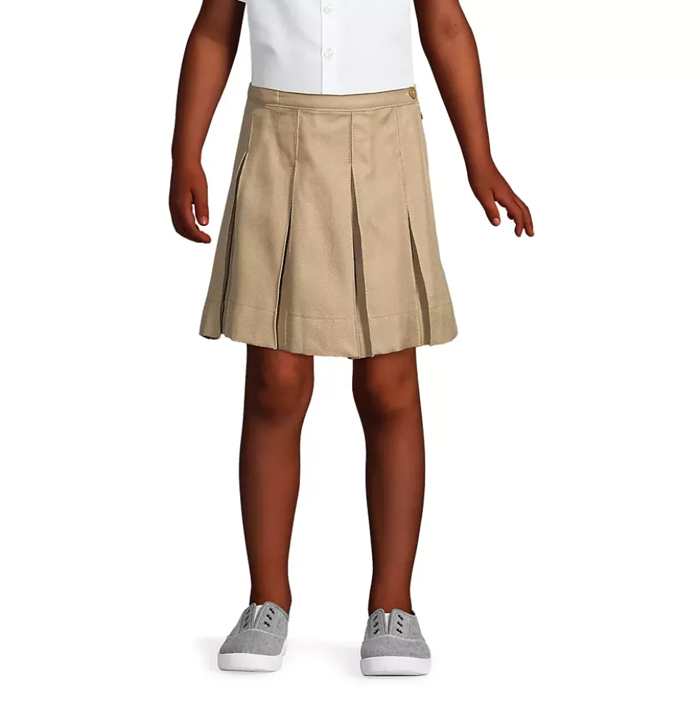 Girls Box Pleat Skirt Above the Knee