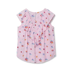 Girls Breezy V-Neck Ruffle Top