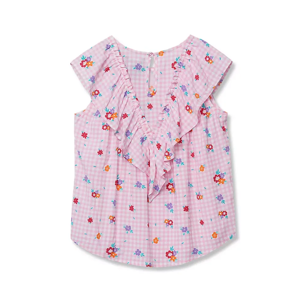 Girls Breezy V-Neck Ruffle Top