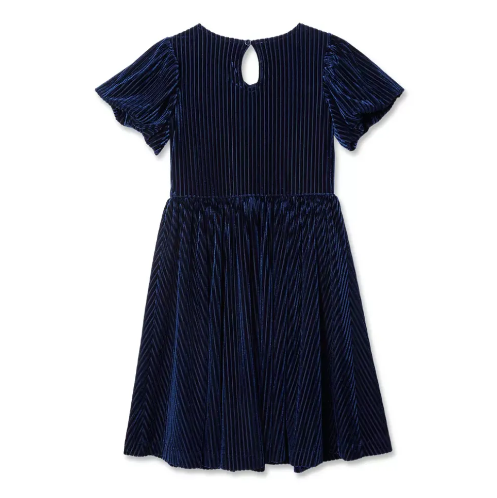 Girls Bubble Short Sleeve Velour Dress