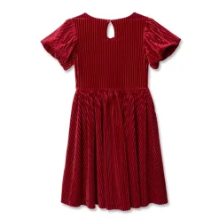 Girls Bubble Short Sleeve Velour Dress