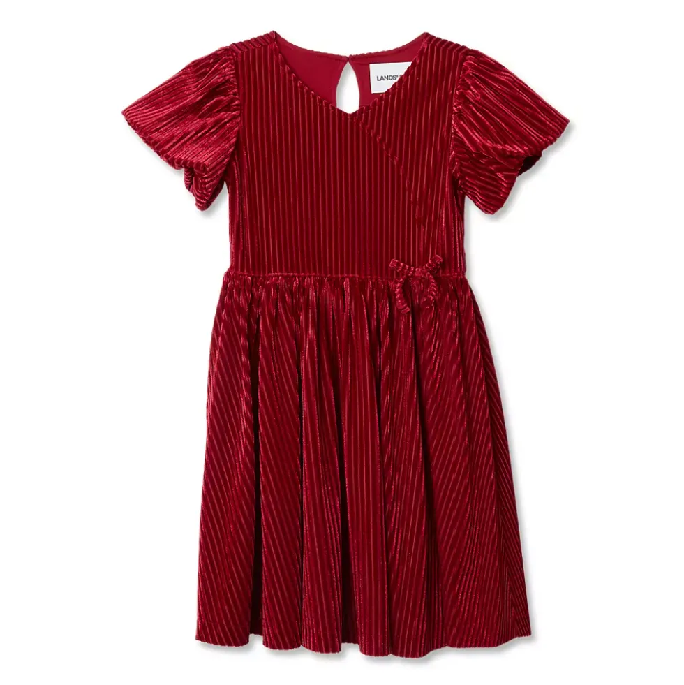 Girls Bubble Short Sleeve Velour Dress