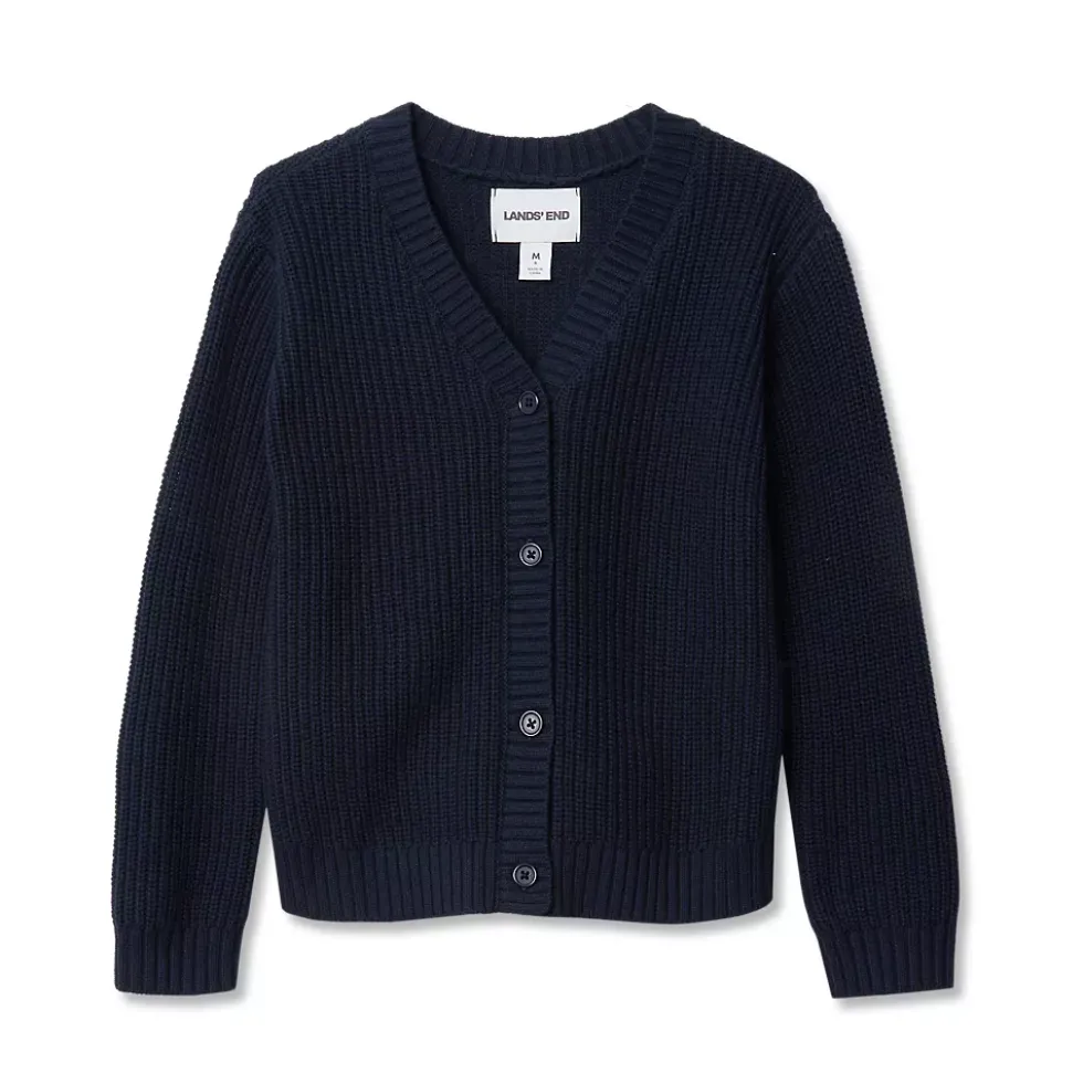 Girls Button Front Knit Cardigan