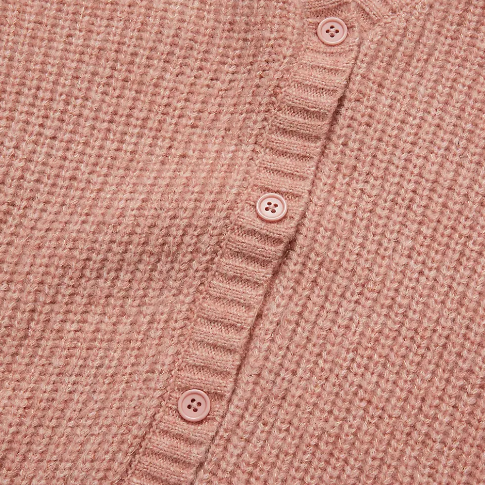 Girls Button Front Knit Sparkle Cardigan
