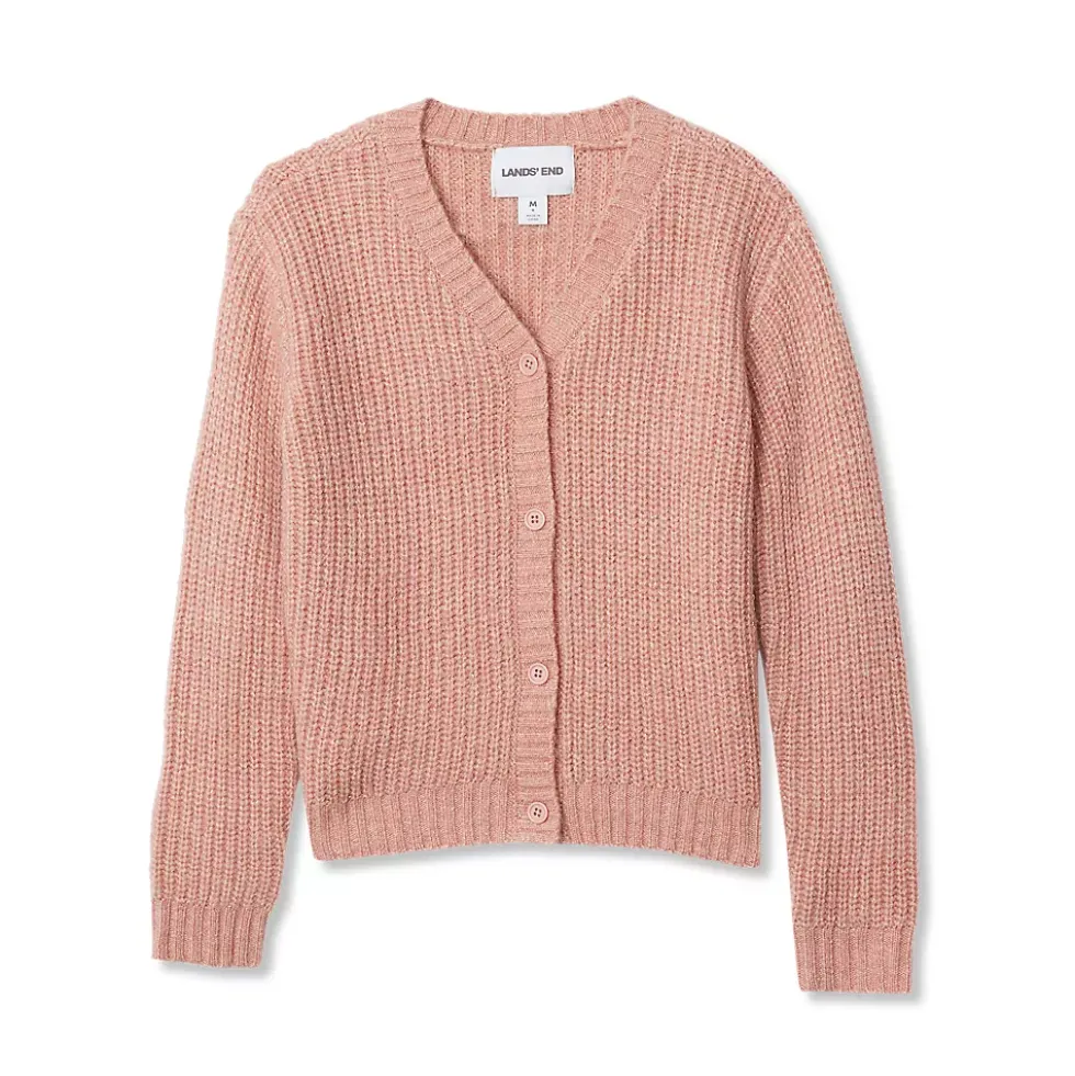 Girls Button Front Knit Sparkle Cardigan