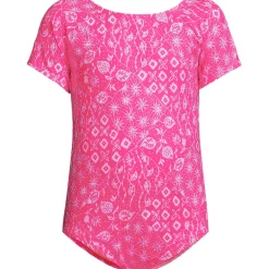Girls Cap Sleeve Portrait One Piece Swimsuit