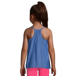 Girls Chambray Smocked Tank Top