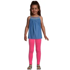 Girls Chambray Smocked Tank Top