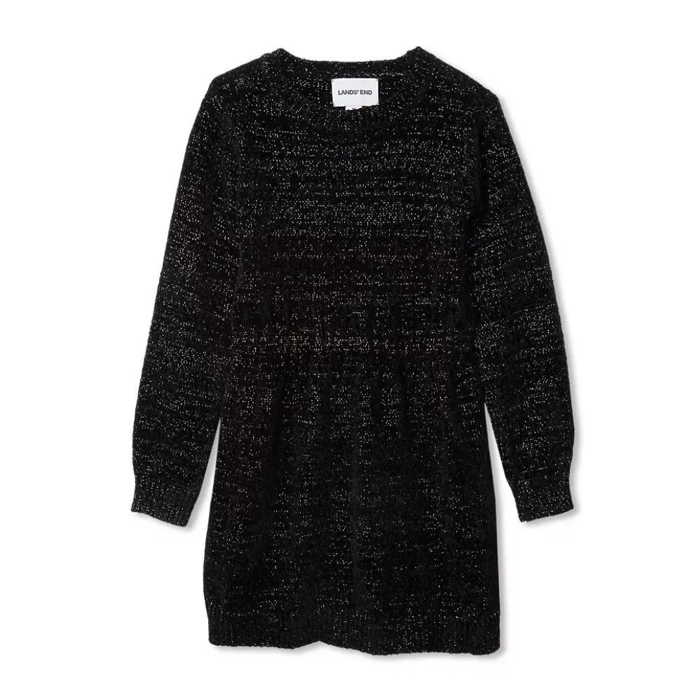 Girls Chenille Cinched Waist Sweater Dress