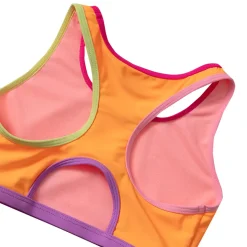 Girls Chlorine Resistant Contrast Racer Back Bikini Top