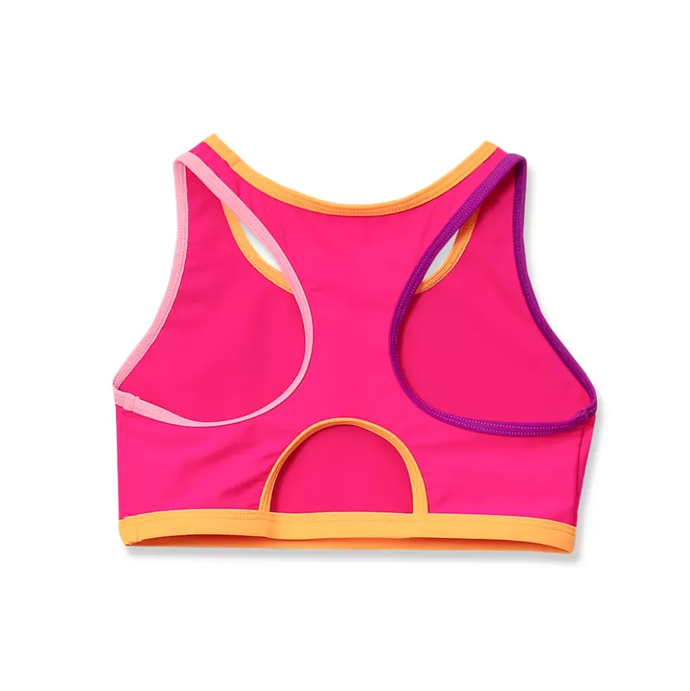 Girls Chlorine Resistant Contrast Racer Back Bikini Top