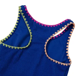 Girls Chlorine Resistant Embroidered One Piece Swimsuit