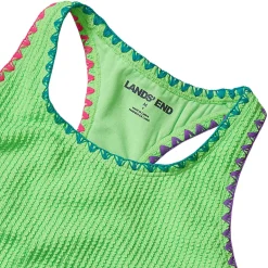 Girls Chlorine Resistant Embroidered One Piece Swimsuit