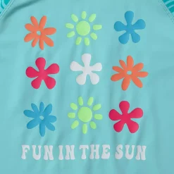 Girls Chlorine Resistant Long Sleeve Crew Neck Rash Guard