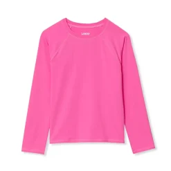 Girls Chlorine Resistant Long Sleeve Crew Neck Rash Guard