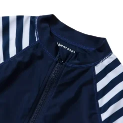 Girls Chlorine Resistant Long Sleeve Zip Front Rash Guard
