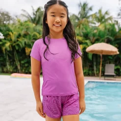Girls Chlorine Resistant Magic Print Board Swimsuit Shorts