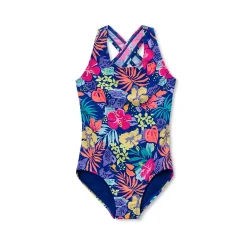 Girls Chlorine Resistant One Piece Swimsuit