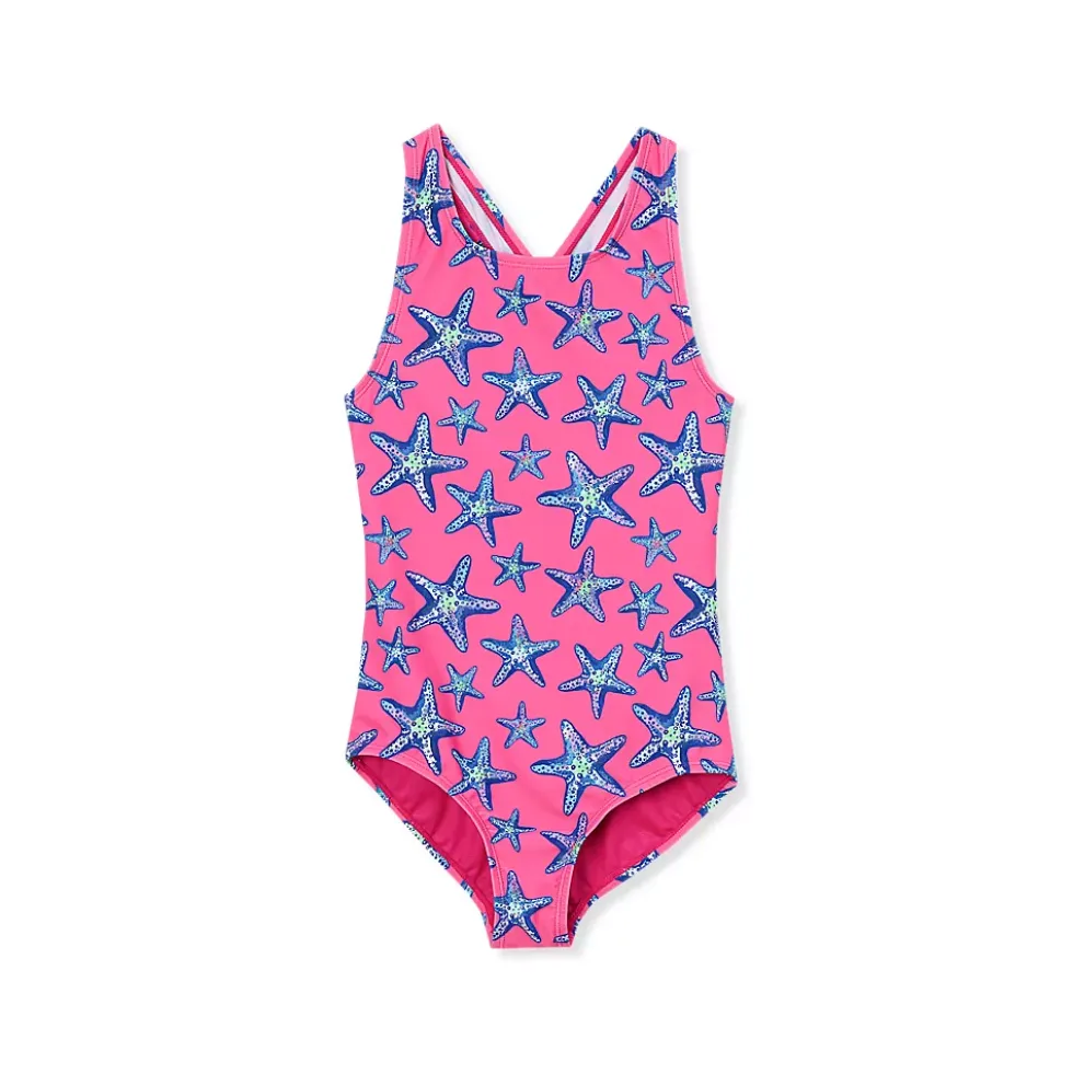 Girls Chlorine Resistant One Piece Swimsuit