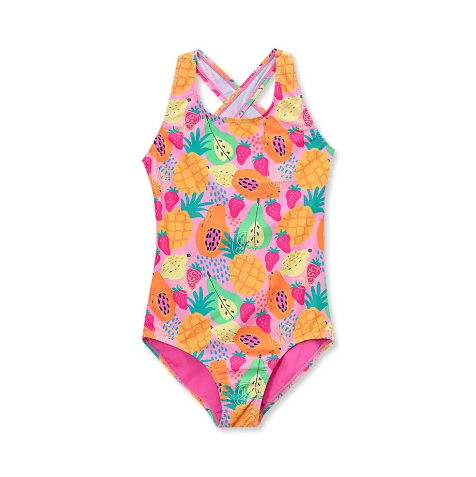 Girls Chlorine Resistant One Piece Swimsuit
