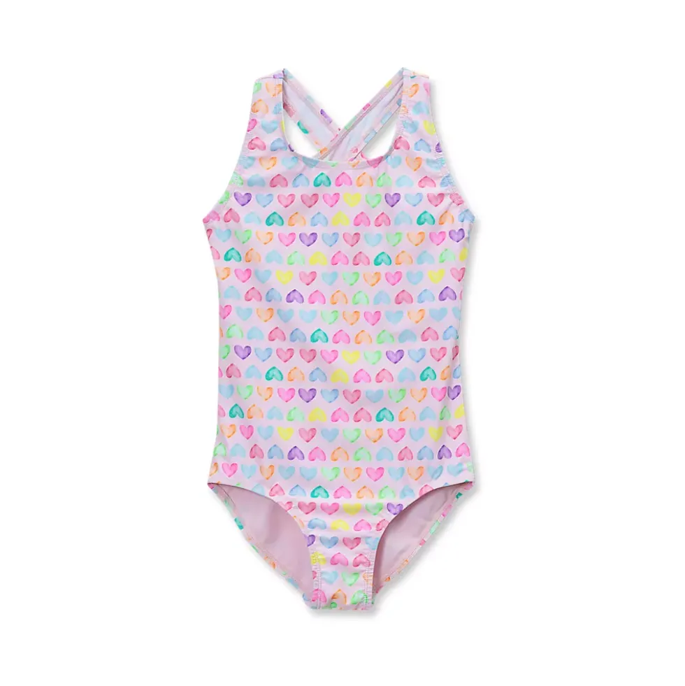 Girls Chlorine Resistant One Piece Swimsuit